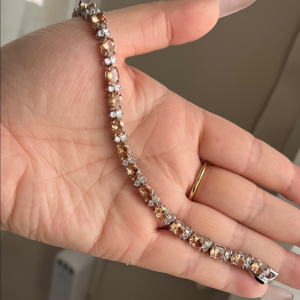 Elegant Gold and Silver Tennis Bracelet